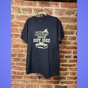 Bozo Means Hotdogs T-Shirt Medium‎ Navy Gildan Dri-Blend Crew Neck Short Sleeve
